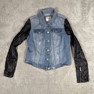Mudd Junior Denim Jean Jacket Love Is Love Size Medium